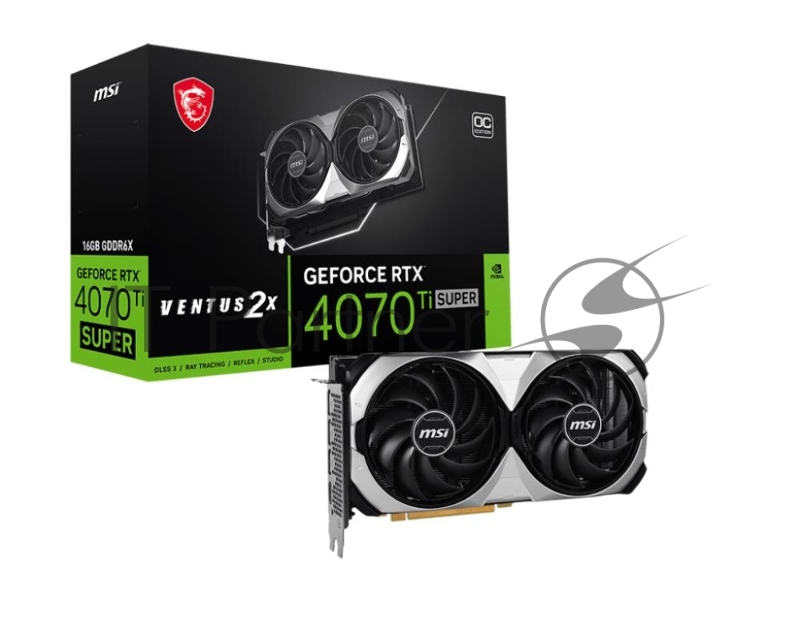 Видеокарта MSI RTX4070Ti SUPER 16G VENTUS 2X OC NVIDIA GeForce RTX 4070TI Super 16Gb PCI-E 4.0 256bit GDDR6X 2640/21000 HDMIx1 DPx3 HDCP Ret