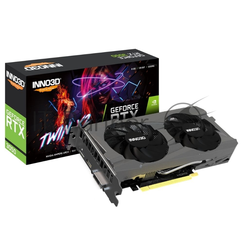Видеокарта Inno3D Nvidia Geforce RTX 3050 TWIN X2 8GB GDDR6 128-bit 2FAN DVI DP HDMI RTL