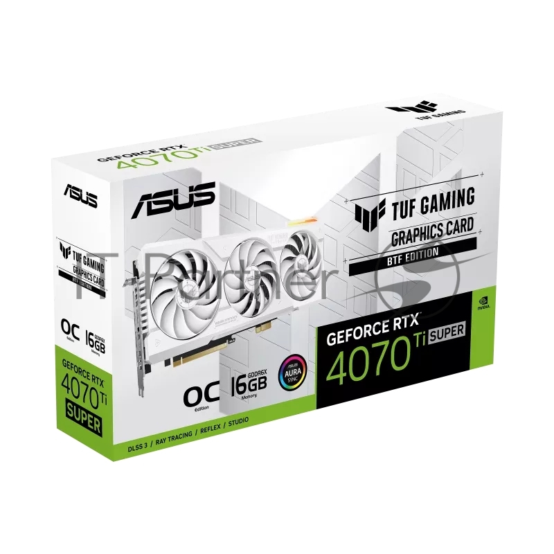 Видеокарта Asus PCI-E 4.0 TUF-RTX4070TIS-O16G-BTF-WHITE NVIDIA GeForce RTX 4070TI Super 16Gb 192bit GDDR6X 2640/21000 HDMIx2 DPx3 HDCP Ret