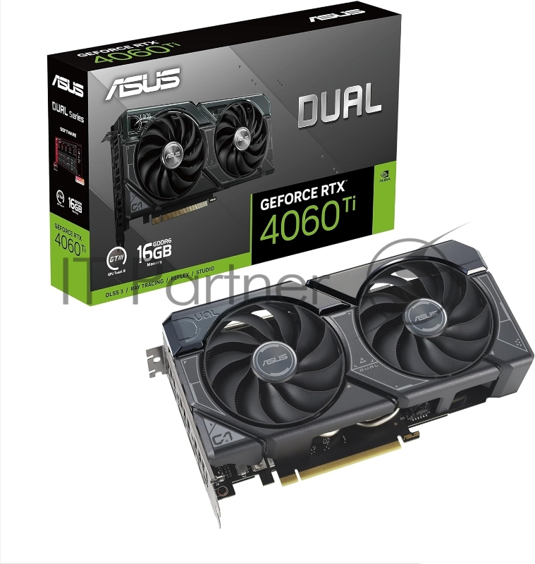 Видеокарта Asus PCI-E 4.0 DUAL-RTX4060TI-16G NVIDIA GeForce RTX 4060TI 16Gb 128bit GDDR6 2535/18000 HDMIx1 DPx3 HDCP Ret