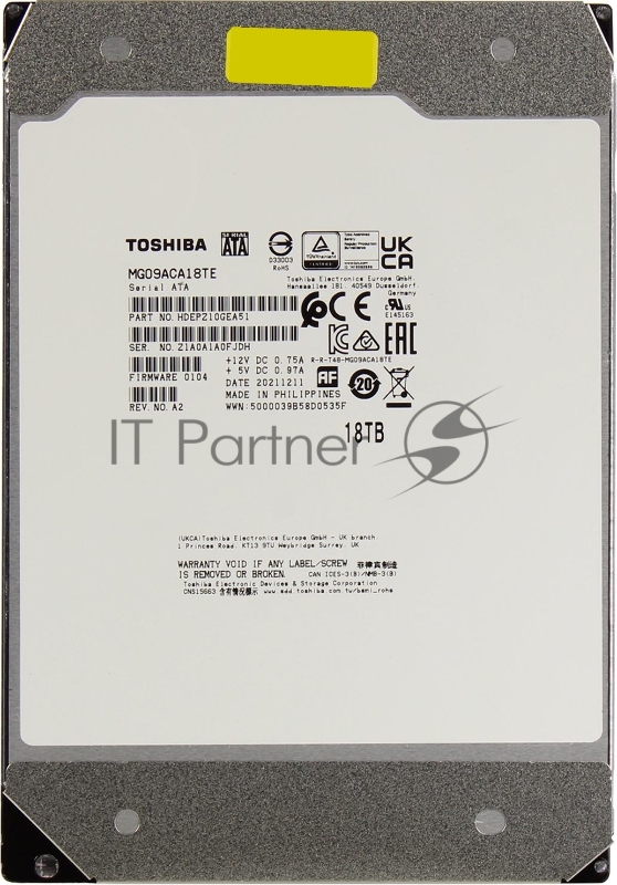 Жесткий диск HDD Toshiba SATA 18Tb 3.5 Server 7200 6Gbit/s 512Mb