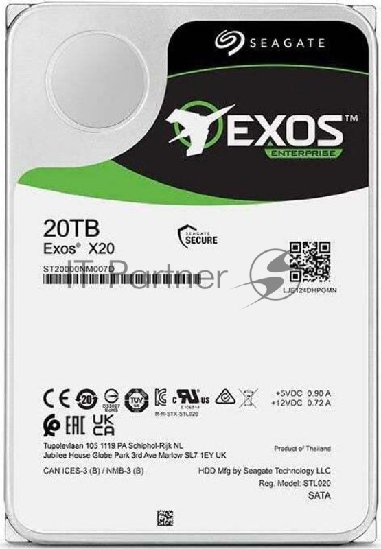Жесткий диск SEAGATE HDD Server Exos X20 HDD 512E/4KN ( 3.5/ 20TB/ SATA 6Gb/s / 7200rpm)