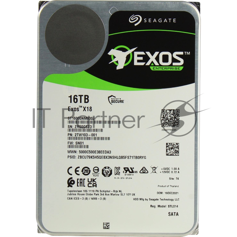 Жесткий диск SEAGATE SATA 16TB 7200RPM 6GB/S 256MB ST16000NM000J