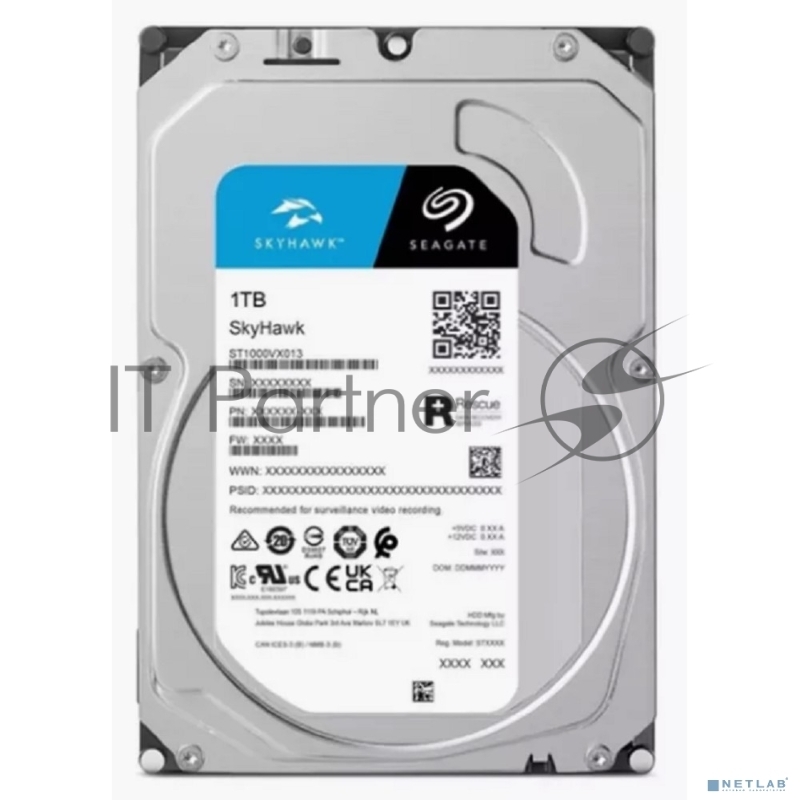 Жесткий диск Seagate SATA-III 1TB ST1000VX013 Video Skyhawk (5400rpm) 256Mb 3.5