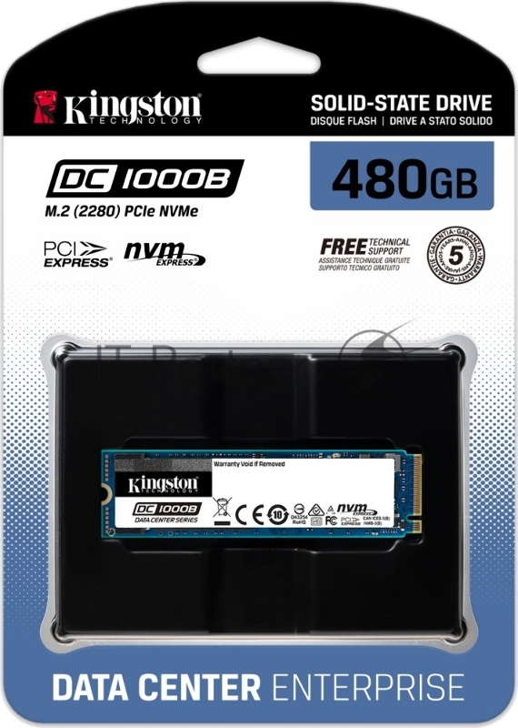 Накопитель SSD Kingston Enterprise SSD 480G DC1000B M.2 2280 Enterprise NVMe Gen3 x4 (R3400/W600MB/s) (Data Center)