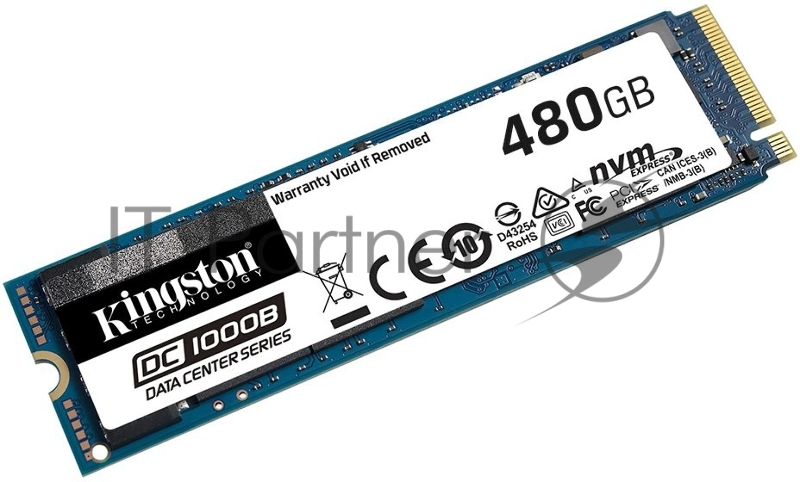 Накопитель SSD Kingston Enterprise SSD 480G DC1000B M.2 2280 Enterprise NVMe Gen3 x4 (R3400/W600MB/s) (Data Center)