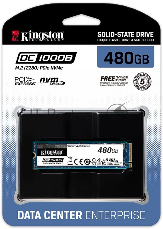 Накопитель SSD Kingston Enterprise SSD 480G DC1000B M.2 2280 Enterprise NVMe Gen3 x4 (R3400/W600MB/s) (Data Center)