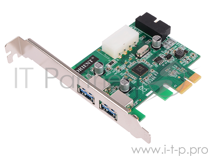 Контроллер USB3.0 (2 внешн. + 2 внутр.) ORIENT VA-3U2219PE (PCI-E x1)