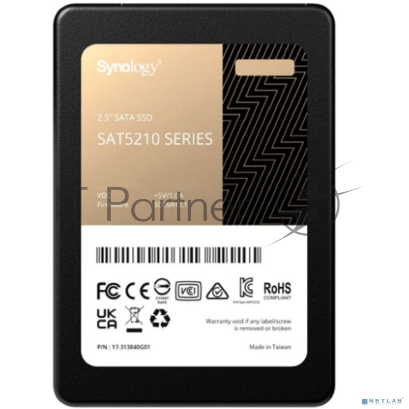 Накопитель Synology SSD SAT5210 Series SATA 2,5 480Gb, R530/W500Mb/s, IOPS 96K/55K, MTBF 1,5M repl SAT5200-480G