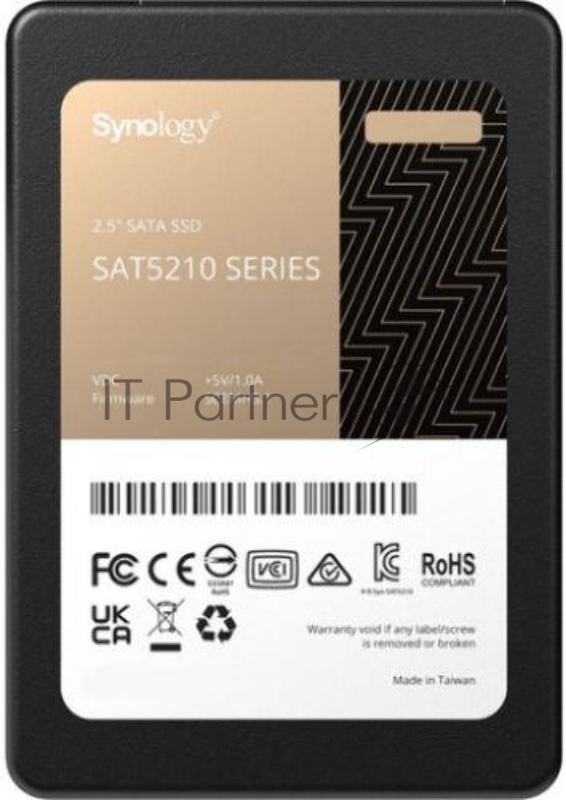 Накопитель Synology SSD SAT5210 Series SATA 2,5 480Gb, R530/W500Mb/s, IOPS 96K/55K, MTBF 1,5M repl SAT5200-480G