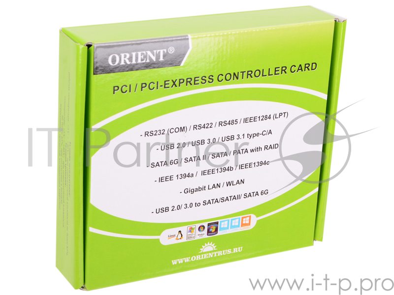 Контроллер SATA III (2 внутр.) + e-SATA (2 внешн.) ORIENT A1061S (PCI-E x1)