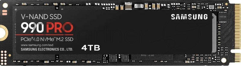 Твердотельный накопитель SSD M.2 (PCI-E NVMe 2.0 Gen 4.0 x4) 4Tb Samsung 990 PRO (R7450/W6900MB/s) 1year