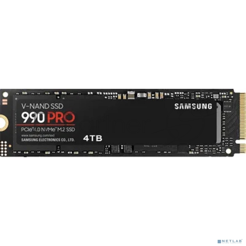 Твердотельный накопитель SSD M.2 (PCI-E NVMe 2.0 Gen 4.0 x4) 4Tb Samsung 990 PRO (R7450/W6900MB/s) 1year