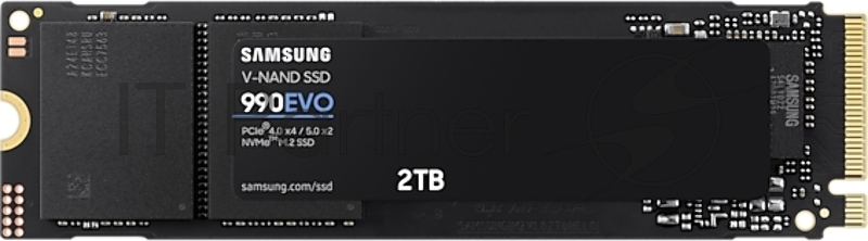 Твердотельный накопитель Samsung SSD 2Tb 990 EVO M.2 MZ-V9E2T0BW NVMe 2.0, PCIe 4.0 x4, V-NAND TLC