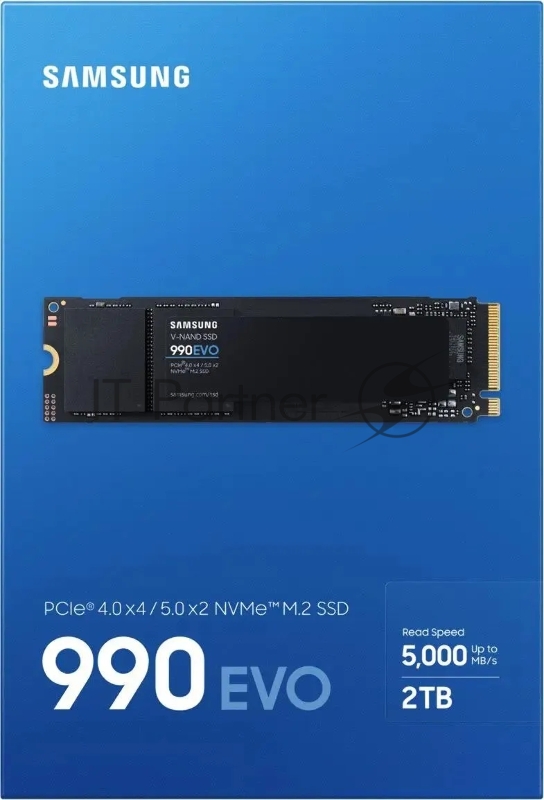 Твердотельный накопитель Samsung SSD 2Tb 990 EVO M.2 MZ-V9E2T0BW NVMe 2.0, PCIe 4.0 x4, V-NAND TLC