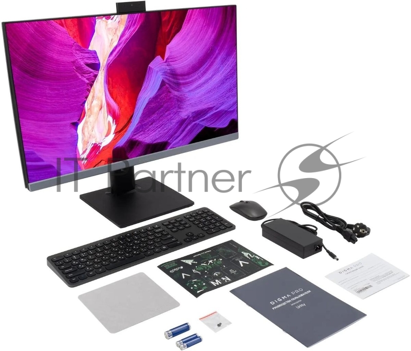 Моноблок Digma Pro Unity 27 Full HD i5 1235U (1.3) 16Gb SSD512Gb Iris Xe CR Windows 11 Professional GbitEth WiFi BT 90W клавиатура мышь Cam серый/черный 1920x1080