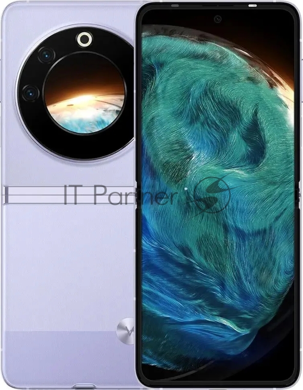 Смартфон Tecno AD11 PHANTOM V Flip 5G 256+8 Mystic Dawn, Disp1 6,9, 20:9, 2640x1080 Mpix, Disp2 1,32, 466x466 Mpix, 3.0GHz, 8 Core, 8GB RAM, 256GB, 64Мп+13Мп/32Мп, 1Sim, LTE, 4G, 5G, BT v5.3, WiFi, NFC, GPS/Glonass/Beidou/Glonass/IRN Type-C, 1210m