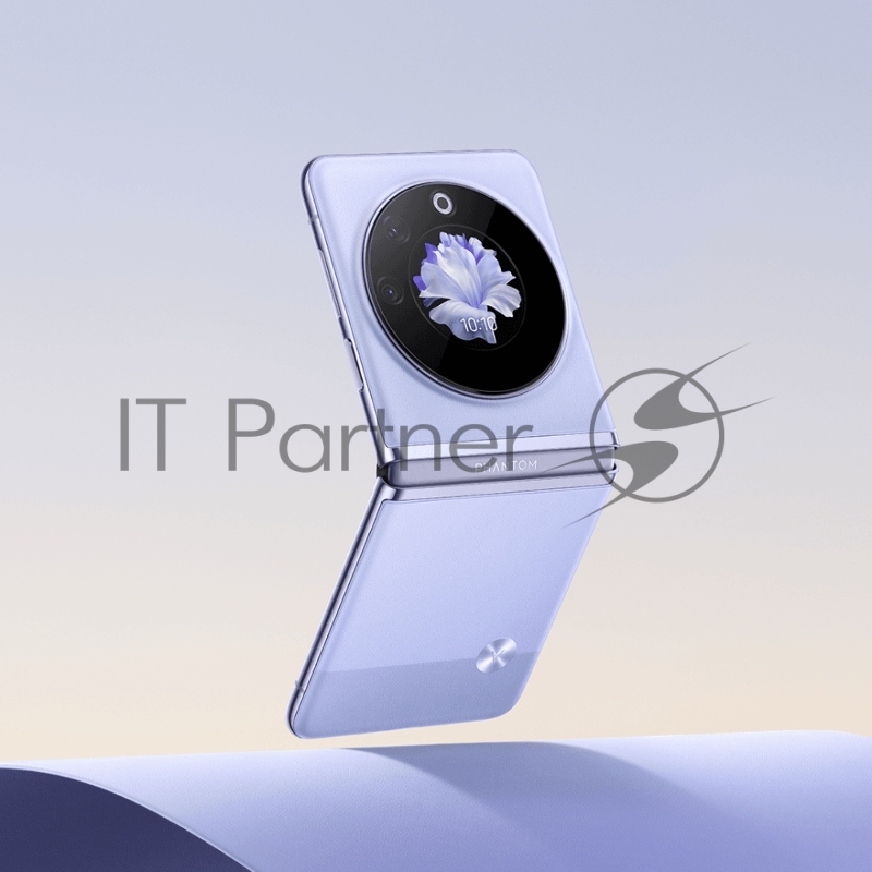 Смартфон Tecno AD11 PHANTOM V Flip 5G 256+8 Mystic Dawn, Disp1 6,9, 20:9, 2640x1080 Mpix, Disp2 1,32, 466x466 Mpix, 3.0GHz, 8 Core, 8GB RAM, 256GB, 64Мп+13Мп/32Мп, 1Sim, LTE, 4G, 5G, BT v5.3, WiFi, NFC, GPS/Glonass/Beidou/Glonass/IRN Type-C, 1210m