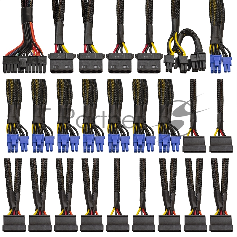 Серверный БП 1200W ExeGate EX292199RUS ServerPRO-1200RADS (ATX, for 3U+ cases, КПД 82% (80 PLUS), 14cm fan, 24pin, 2(4+4)pin, 6xPCIe, 8xSATA, 4xIDE, Cable Management, black)