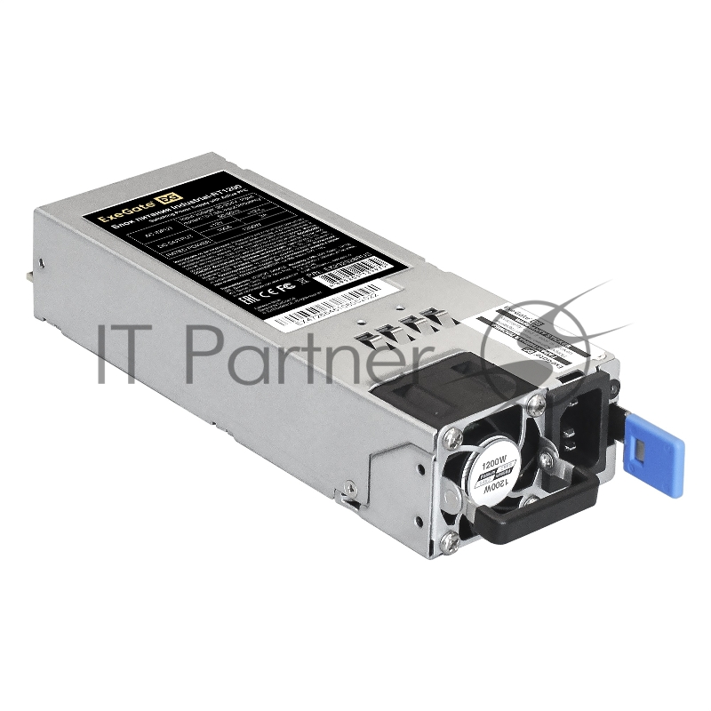 Серверный БП с резервированием 2U Redundant 2x1200W ExeGate EX292324RUS Industrial-RTS1200 (APFC, КПД 94% (80 PLUS Platinum), 4 cm fan, 24pin, 2x(4+4)pin, 2PCIe, 2SATA, 6IDE, Cable Management)