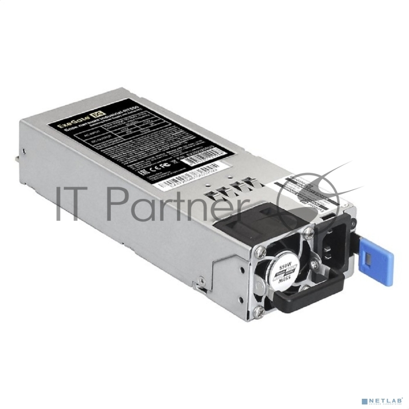 Серверный БП с резервированием 2U Redundant 2x550W ExeGate EX292321RUS Industrial-RTS550 (APFC, КПД 94% (80 PLUS Platinum), 4 cm fan, 24pin, 2x(4+4)pin, 2PCIe, 2SATA, 6IDE, Cable Management)