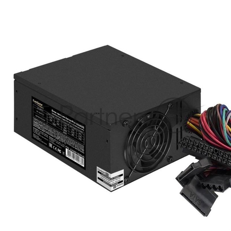 Серверный БП 400W ExeGate ServerPRO-400ADS (ATX, APFC, КПД 82% (80 PLUS), 2x8cm fans, 24pin, (4+4)pi