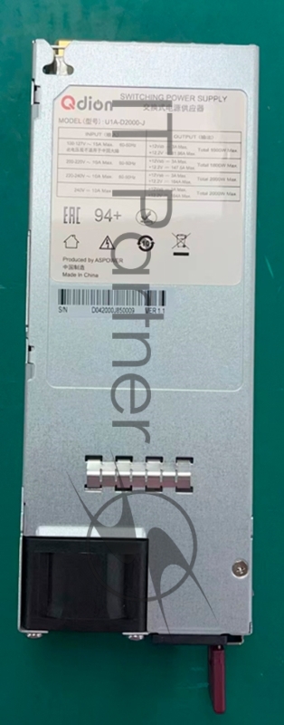 Блок питания серверный Server power supply Qdion Model U1A-D2000-J P/N:99MAD12000I1170113 CRPS 1U Module 2000W Efficiency 94+, Gold Finger (option), Cable connector: C14