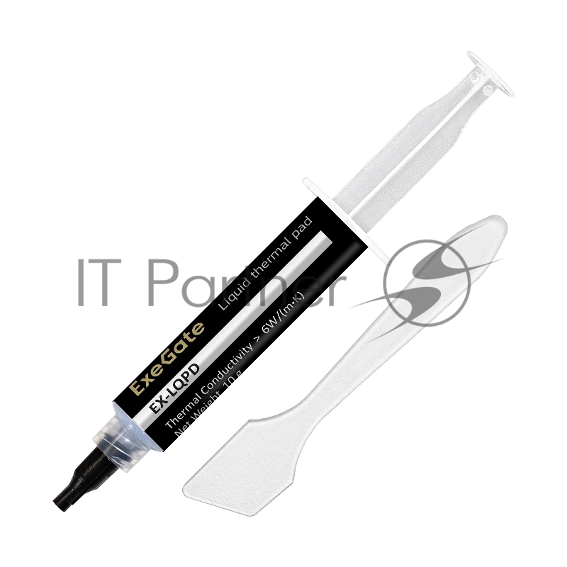 Жидкая термопрокладка ExeGate EX-LQPD (6 Вт/(м•К), 10г шприц с лопаткой)