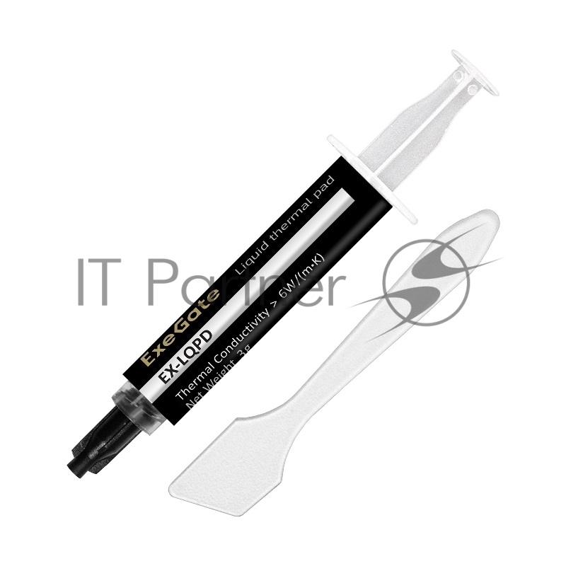 Жидкая термопрокладка ExeGate EX-LQPD (6 Вт/(м•К), 3г шприц с лопаткой)