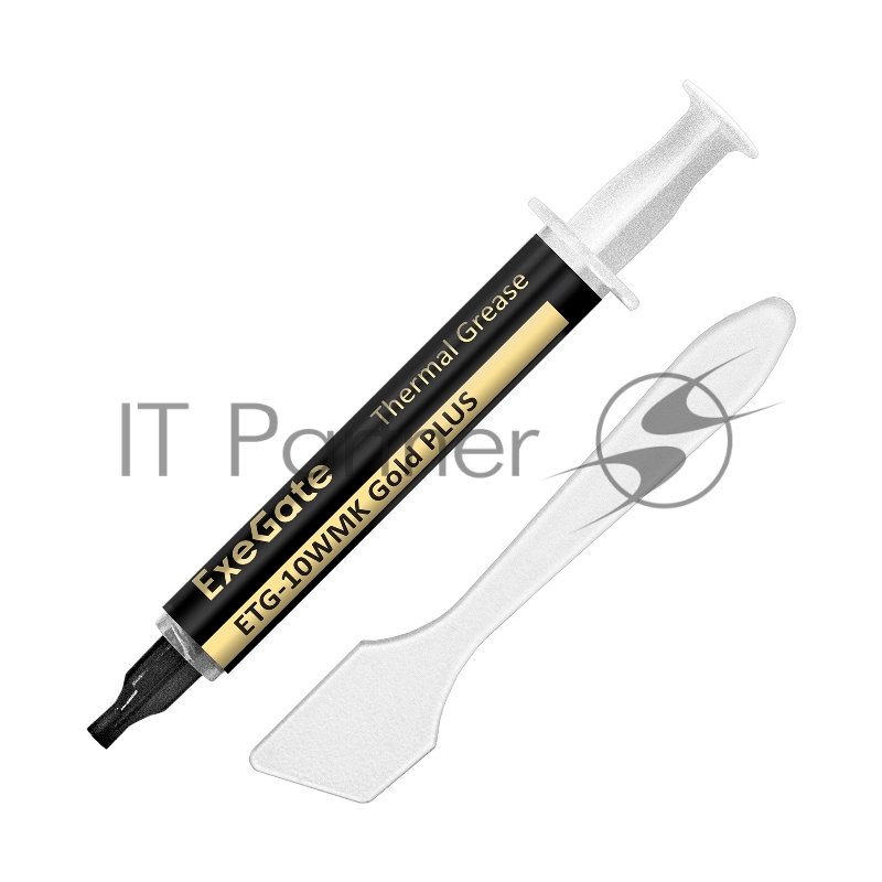 Термопаста ExeGate ETG-10WMK Gold PLUS (10,4 Вт/(м•К), 2г, шприц с лопаткой)