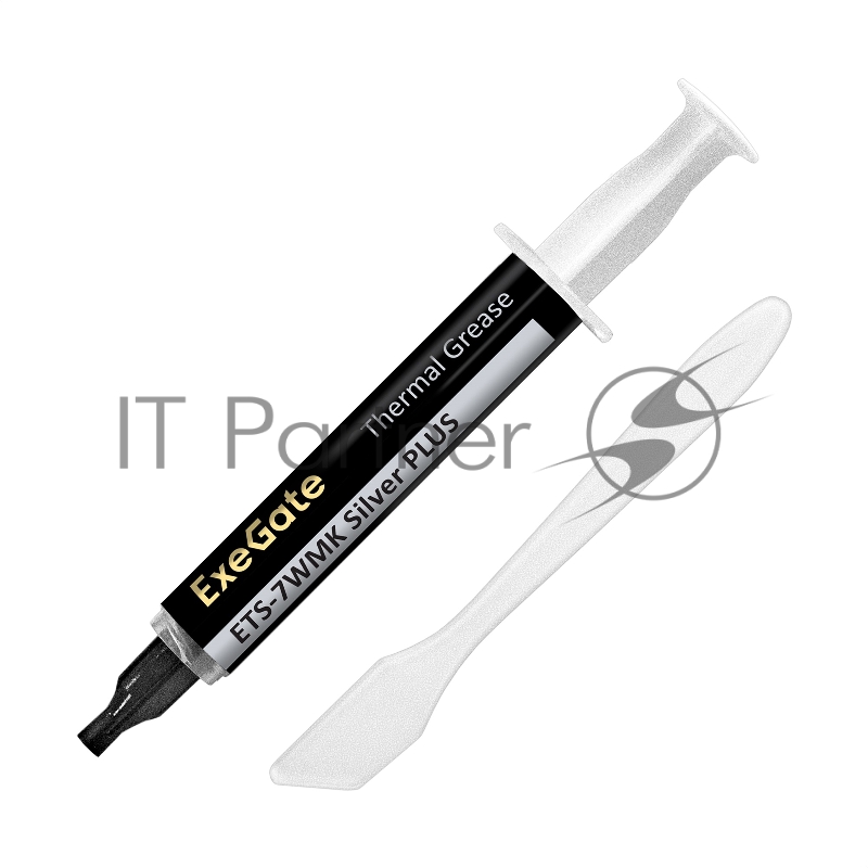 Термопаста ExeGate ETS-7WMK Silver PLUS (7,2 Вт/(м•К), 3г, шприц с лопаткой)