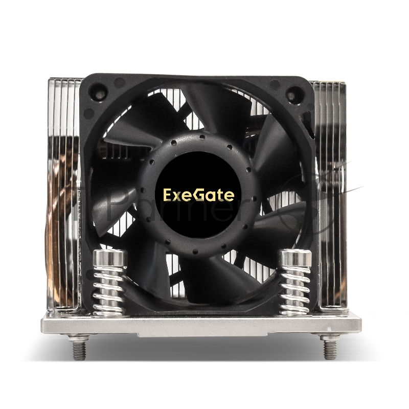 Кулер ExeGate EX293436RUS ESNK-P0063AP4.PWM.2U.SP3.Cu (Al+Cu, 2U, 4 тепл. трубки, LGA SP3, TDP 240W, PWM, 1600-6800RPM, 2 ball bearing, 4pin, 54,3db, 440г, на винтах, с термопастой, Retail box)