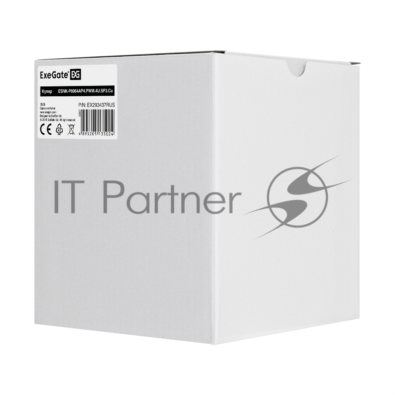 Кулер ExeGate EX293437RUS ESNK-P0064AP4.PWM.4U.SP3.Cu (Al+Cu, 4U, 6 тепл. трубок, LGA SP3, TDP 280W, PWM, 1900-3800RPM, 2 ball bearing, 4pin, 44db, 730г, на винтах, с термопастой, Retail box)