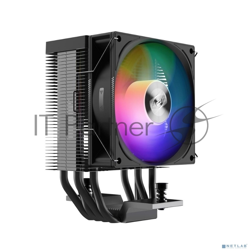 Кулер PCCooler R400 ARGB BK S115X/1200/1700/AM4/AM5 (TDP 180W, 90mm ARGB Fan, 4 тепловые трубки 6мм, 650-2200RPM, 28,3dBa)