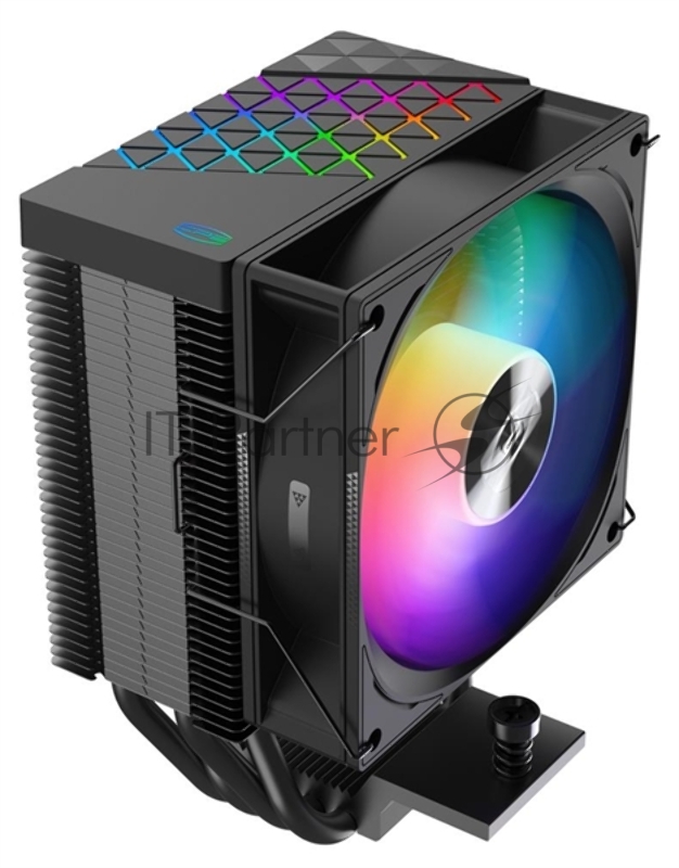 Кулер PCCooler R400 ARGB BK S115X/1200/1700/AM4/AM5 (TDP 180W, 90mm ARGB Fan, 4 тепловые трубки 6мм, 650-2200RPM, 28,3dBa)