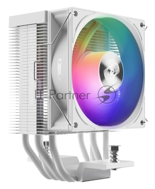 Кулер PCCooler R400 ARGB WH S115X/1200/1700/AM4/AM5 (TDP 180W, 90mm ARGB Fan, 4 тепловые трубки 6мм, 650-2200RPM, 28,3dBa)