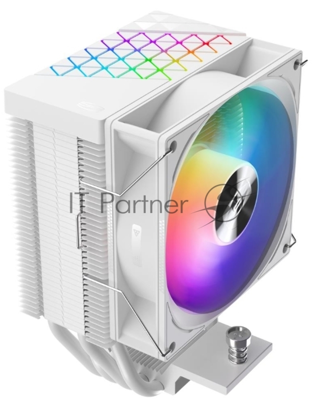 Кулер PCCooler R400 ARGB WH S115X/1200/1700/AM4/AM5 (TDP 180W, 90mm ARGB Fan, 4 тепловые трубки 6мм, 650-2200RPM, 28,3dBa)