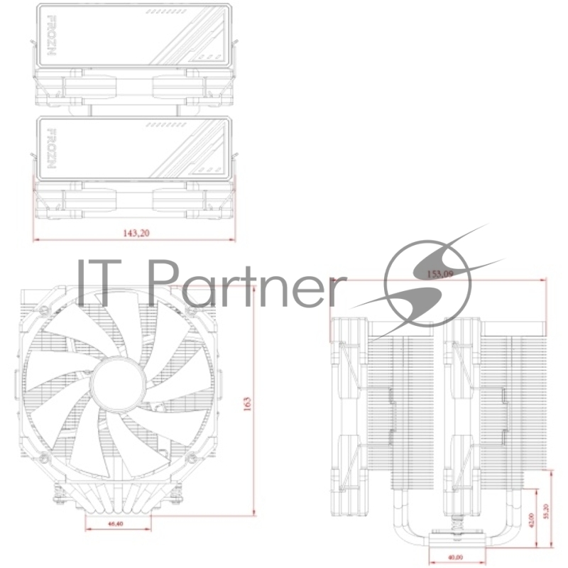 Устройство охлаждения(кулер) ID-Cooling Frozn A720 Soc-AM5/AM4/1151/1200/2066/1700 4-pin Al+Cu 300W 1300gr Ret