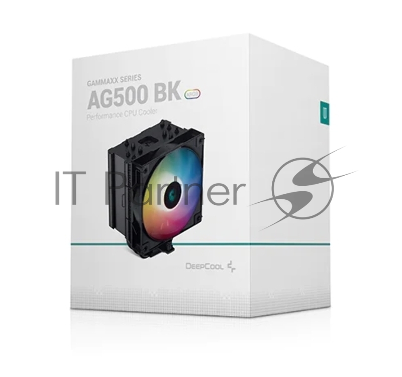 Кулер DEEPCOOL AG500 BK ARGB LGA1700/1200/115X/AM5/AM4 (12шт/кор, TDP 240W, PWM, ARGB Fan 120mm, 5 тепл. трубок) RET