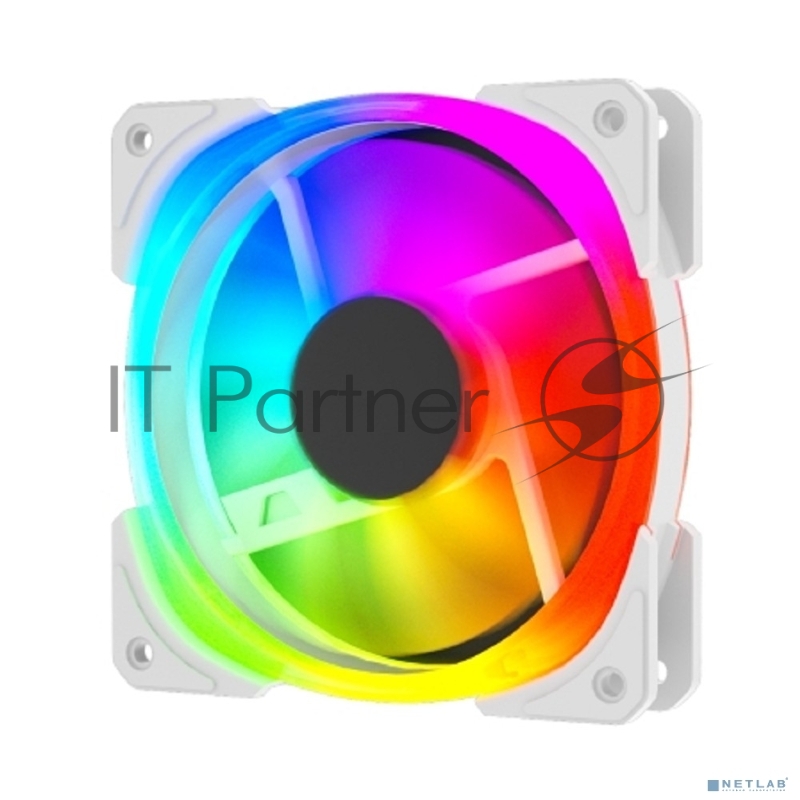 Кулер Powercase (M21-14W ARGB) White 140x140x25mm (PWM, 100шт./кор, 4pin +ARGB Sync, 800-1500±10% об/мин) Bulk