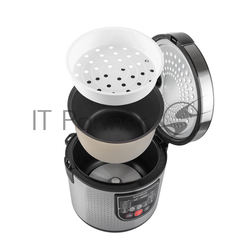 Мультиварка электрическая Endever Vita-123, стальной, мощность 1000 Вт, емкость 5л, 10 авторежимов работы,книга рецептов, 4 шт/уп.