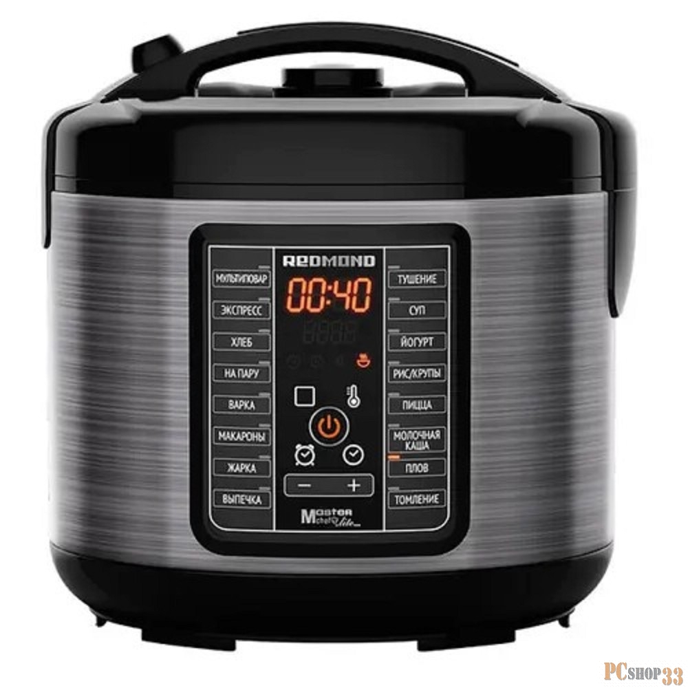 Мультиварка REDMOND MC107 860 Вт, 5 л, 16 программ, чёрный/ металлик