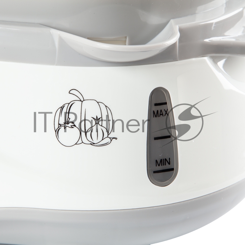 Пароварка Endever Vita-170, белый/серый, мощность 1000 Вт, объем 11 л, три уровня готовки, индикатор питания, контроль уровня воды, таймер с отключени