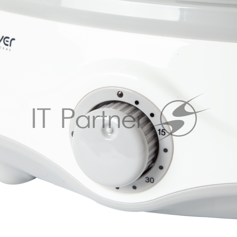 Пароварка Endever Vita-170, белый/серый, мощность 1000 Вт, объем 11 л, три уровня готовки, индикатор питания, контроль уровня воды, таймер с отключени