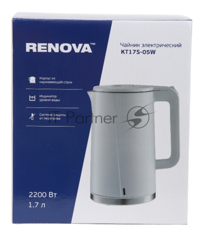 Чайник RENOVA KT17S-05W Нержавеющая сталь