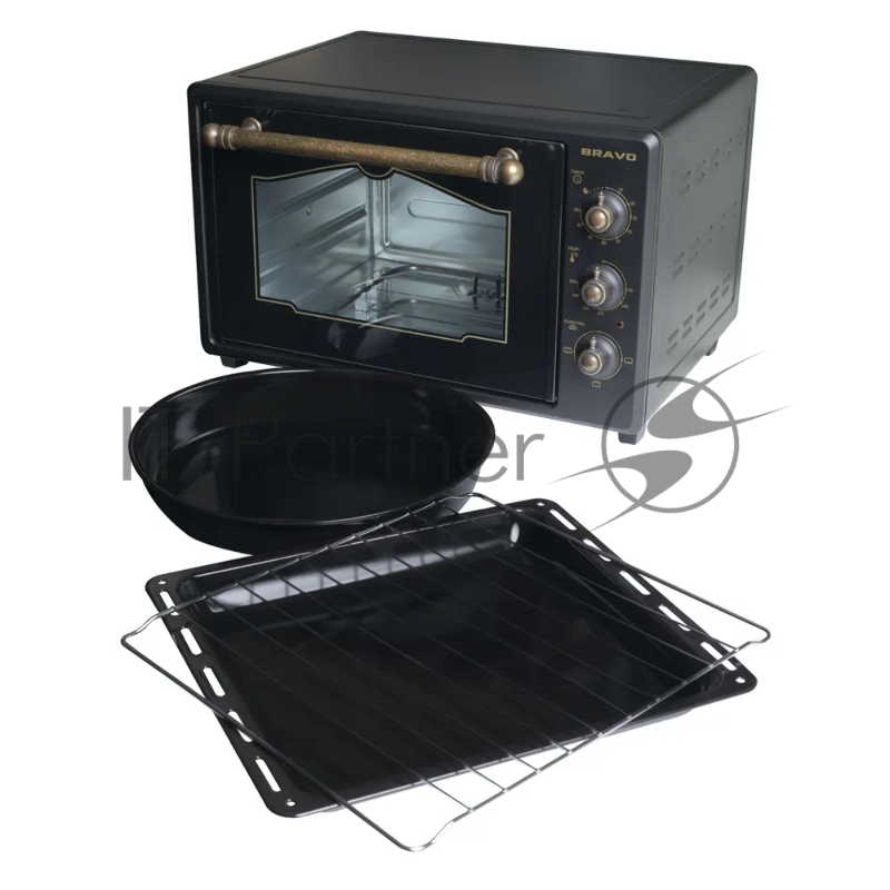 Печь электрическая BRAVO FO-38BLR 38 литров черная, рустик