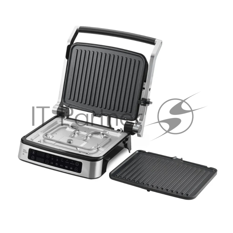 Электрический гриль BQ GR1008 Metallic Gray. Мощность:2200 Вт, Съемные пластины, Сенсорное управление, Две съемные пластины из литого алюминия с антипригарным покрытием, 5 автоматических режимов и возможнсть индивидуальной настройки, Крышка прибора о