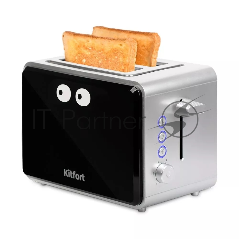 Тостер Kitfort КТ-2065 750Вт черный/серебристый