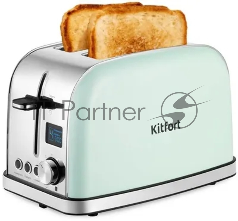 Тостер Kitfort КТ-4098 850Вт мятный/серебристый