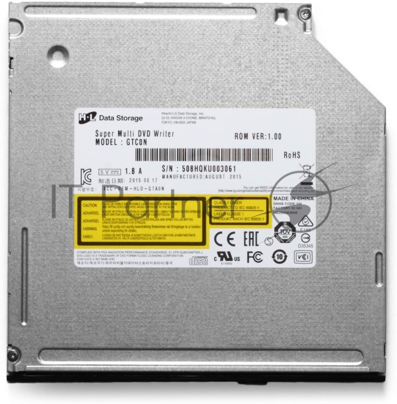 Привод DVDRW 8x8x8xDVD/24x24x24xCD LG GTC0N для ноутбука, черный (SATA)